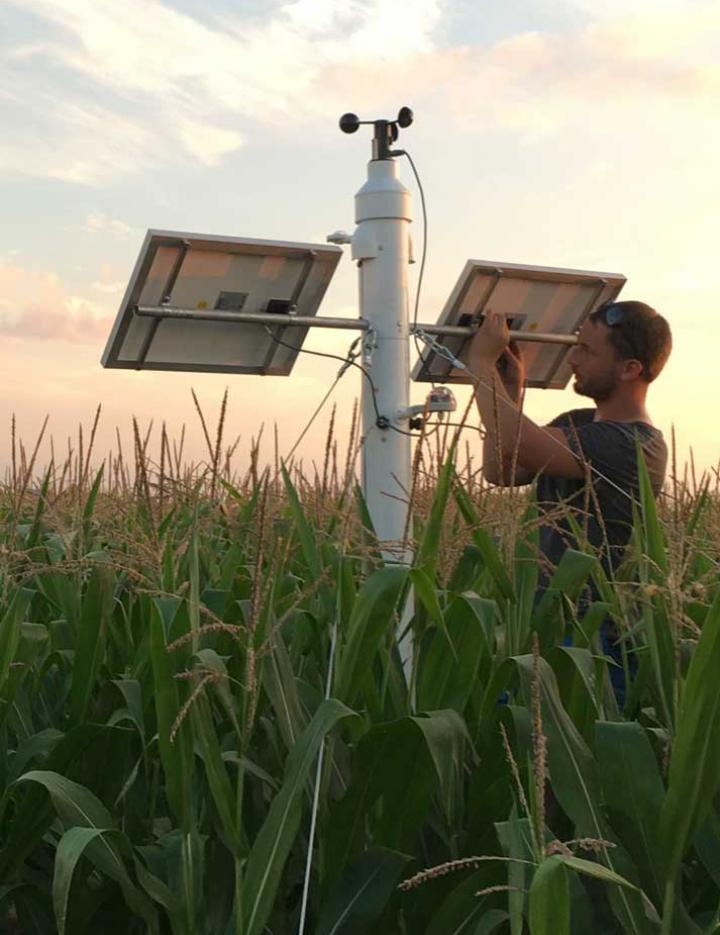 Photo of high-tech equipment in a corn field