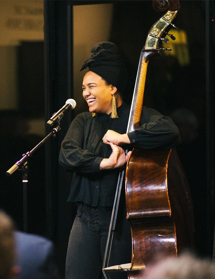 Classical musician on stage