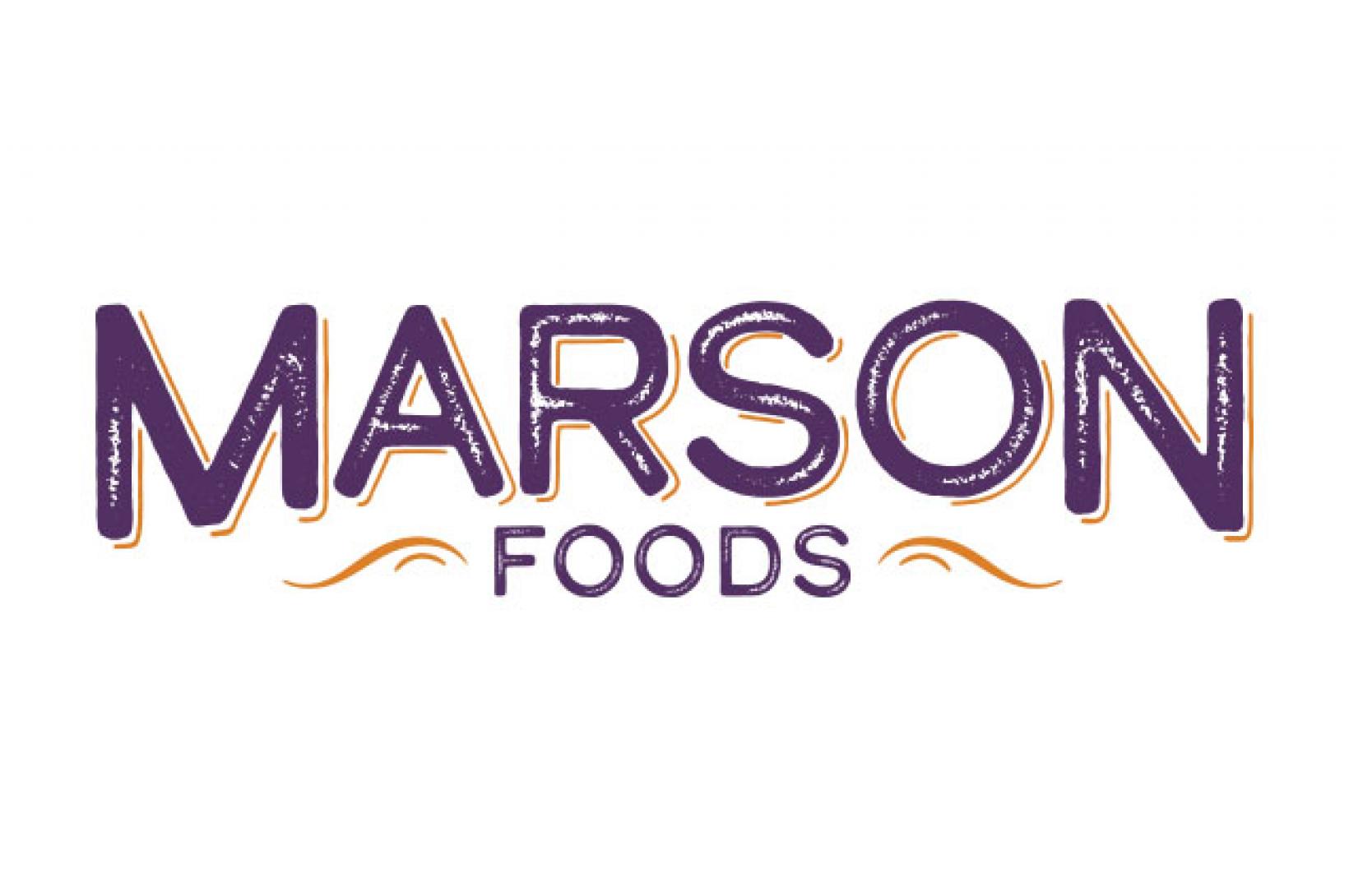 Marson Foods logo in purple