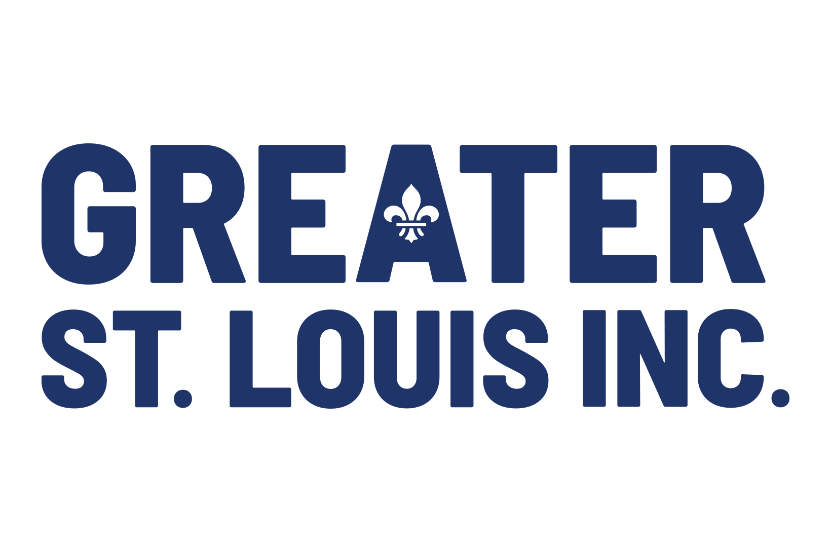 Greater St. Louis, Inc Logo in Navy Blue on White Background