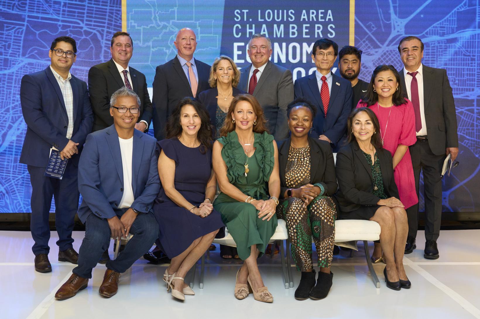 Chamber Leaders - Economic Outlook Breakfast 2024 - Newsroom Chamber of Commerce Leaders gathered on stage at the 2024 Economic Outlook Breakfast.
