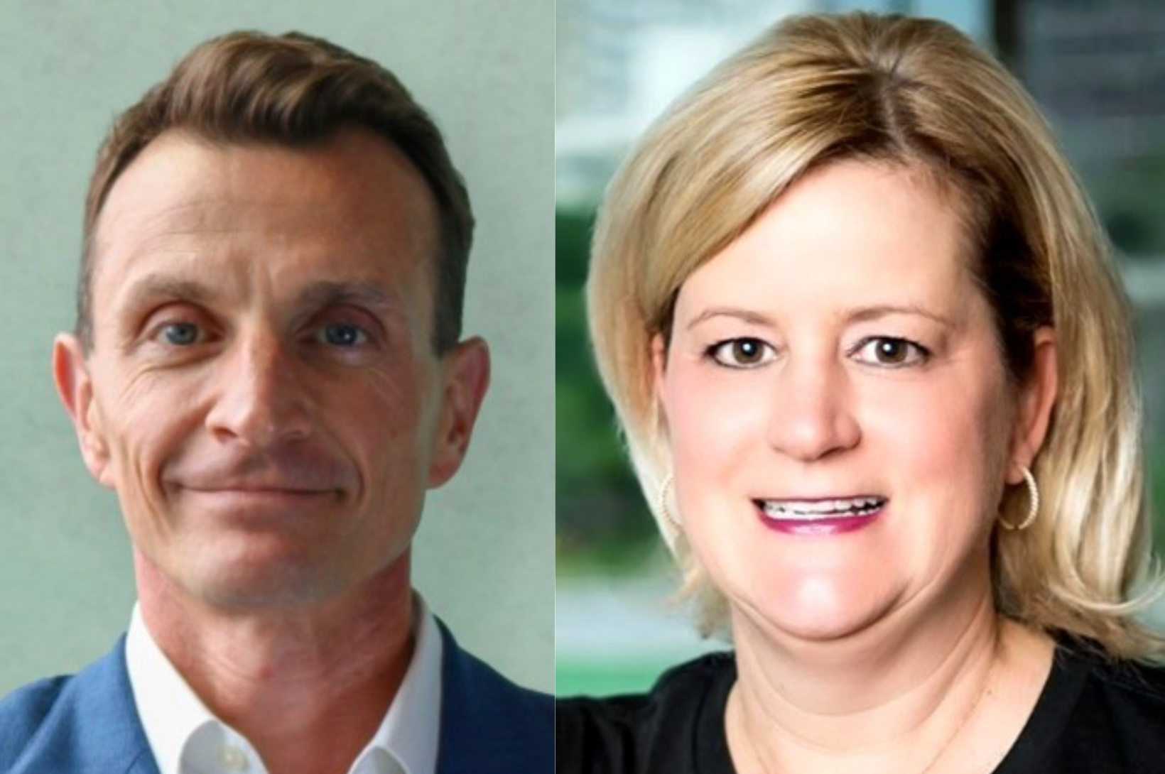 Side-by-side headshots of GSL new hires Jeff Mazur and Allison Roberts. 