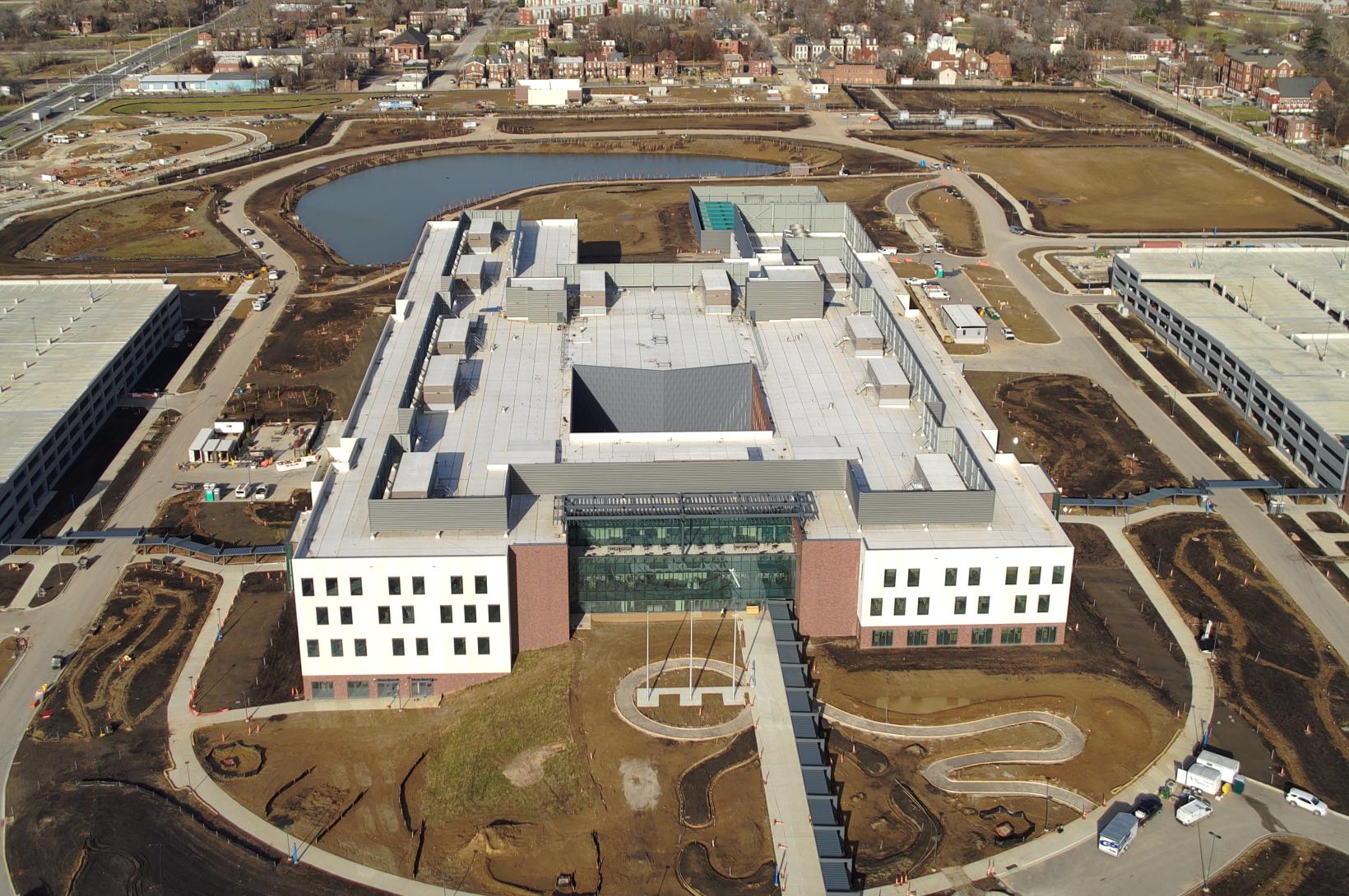 Aerial view of the now-open NGA St. Louis