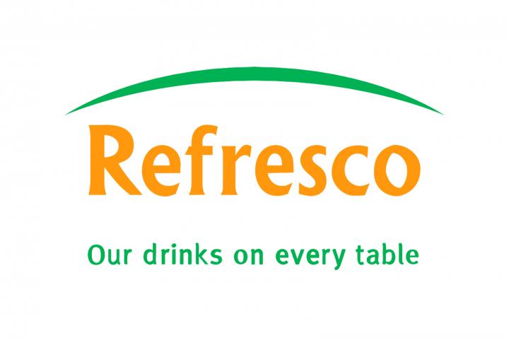 Refresco logo with the words: Our drinks on every table