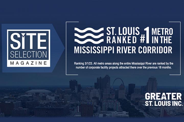 Site Selection Magazine ranks St. Louis #1 Metro in the Mississippi River Corridor