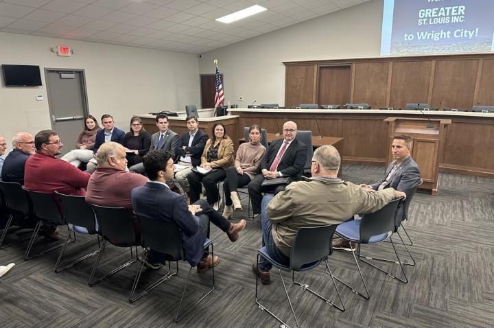 Business leaders in Wright City join Greater St. Louis, Inc. for a roundtable discussion.