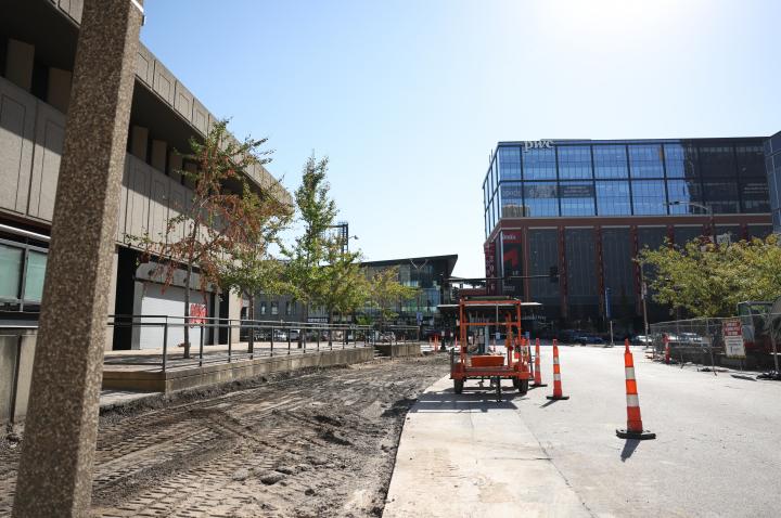 Construction on 7th street in Downtown St. Louis