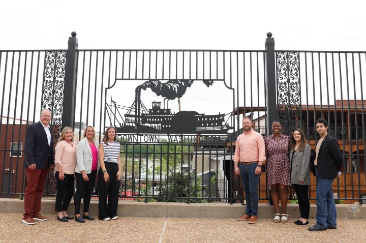 A group poses for a photo in Washington, Missouri.