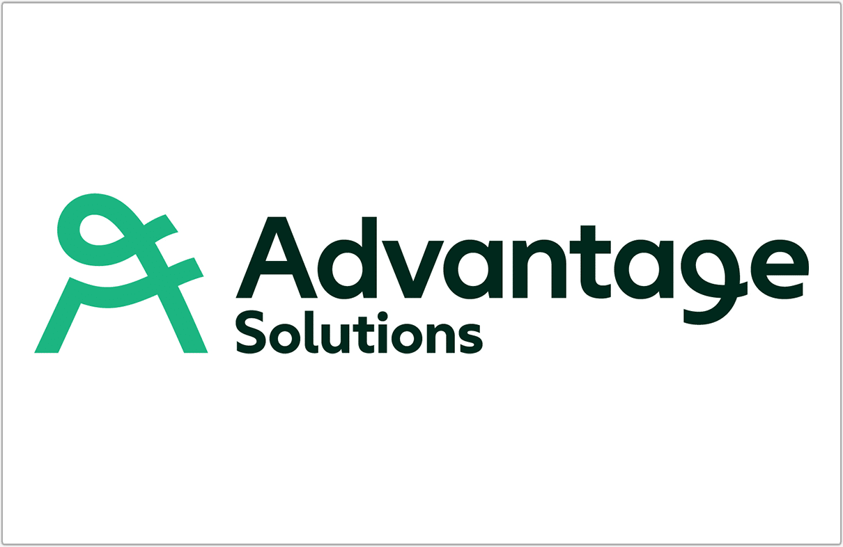 Advantage Solutions logo Advantage Solutions logo with a green abstract "A" symbol left of dark‑green "Advantage" text and smaller "Solutions" beneath
